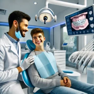 foto della visita del dentista per apparecchio a roma
